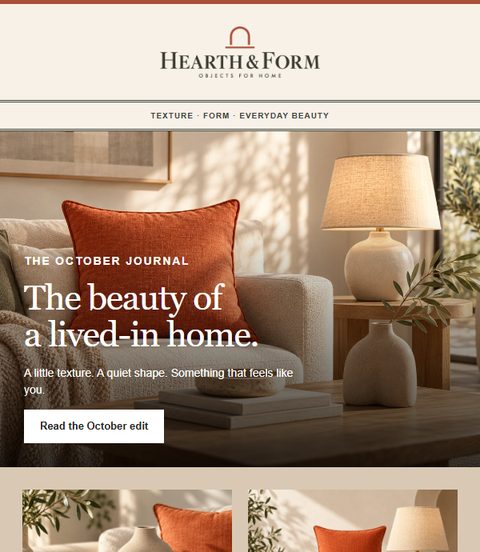Hearth and Form email campaign