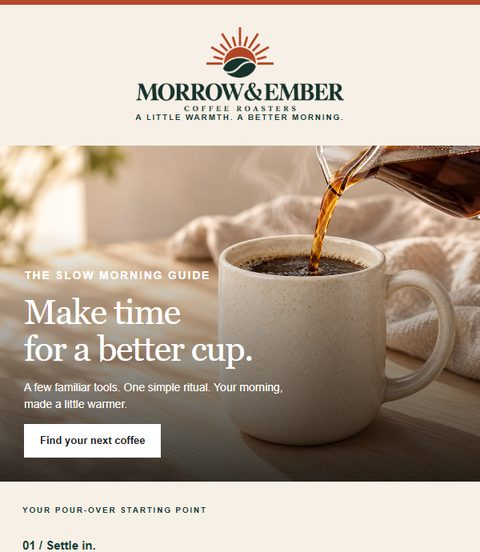 Morrow and Ember email campaign